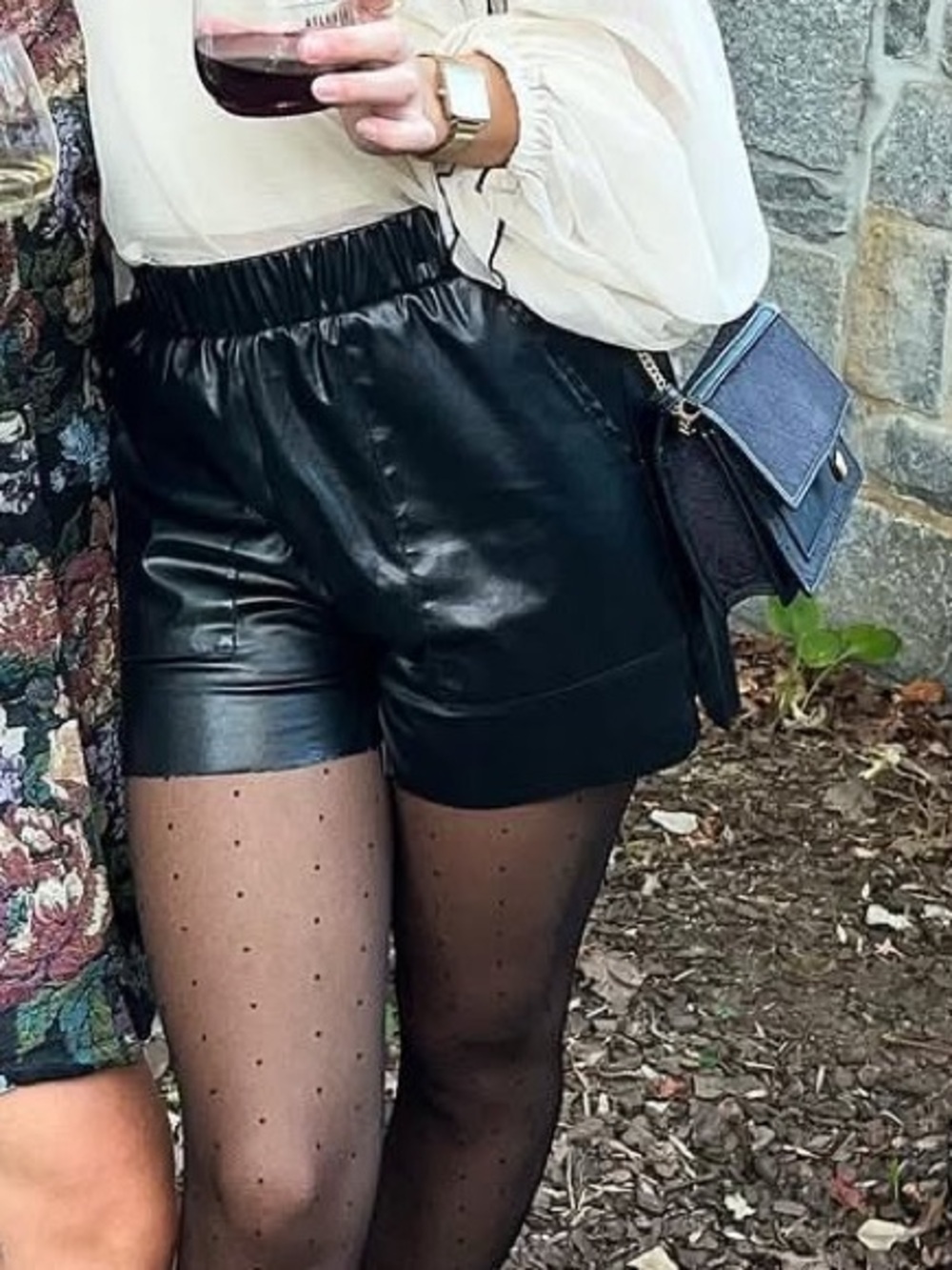 SHEIN Black High Waist Faux Leather Shorts